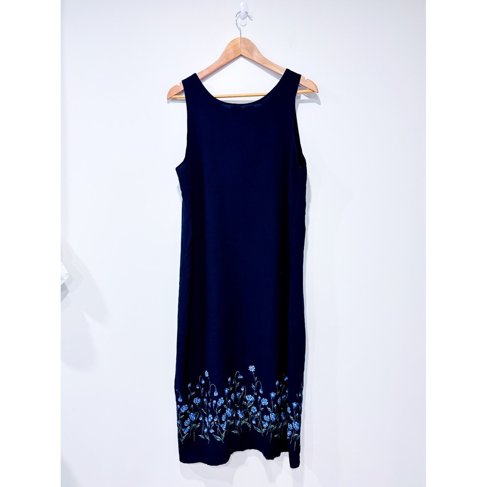 HYSTERIA Navy floral maxi dress | Vintage Bohemian Relaxed | X-Large